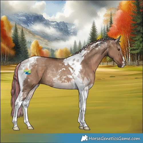 Horse Color:Painted Liver Red Dun Tobiano Rabicano 