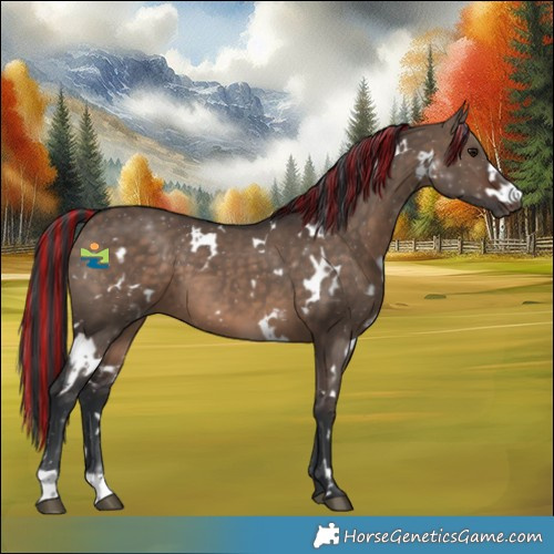 Horse Color:Painted White Spotted Brown Dun