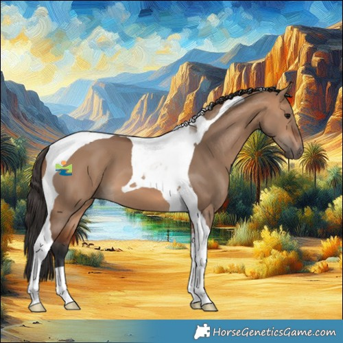 Horse Color:Bay Dun Tobiano 