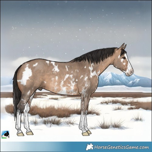 Horse Color:White Spotted Brown Dun Sabino Splash