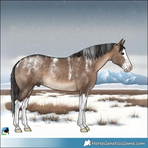 Horse Color:Powder White Brown Dun Splash Rabicano
