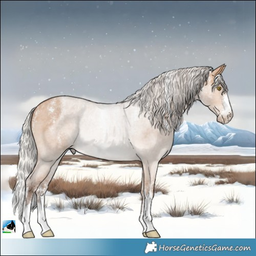 Horse Color:Powder White Silver Bay Roan Dun Rabicano