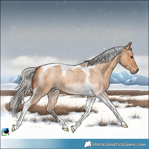 Horse Color:Silver Bay Roan Dun Tobiano