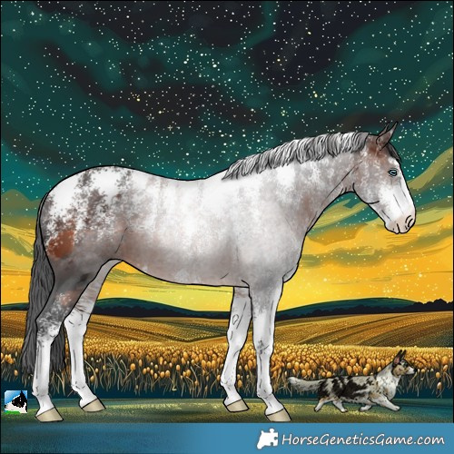 Horse Color:Powder White Brown Merle