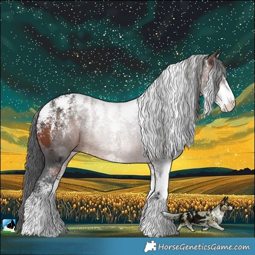 Horse Color:Powder White Brown Merle