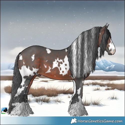 Horse Color:White Spotted Brown Merle 