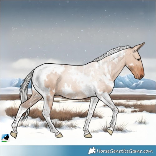 Horse Color:White Spotted Silver Bay Dun Tobiano 