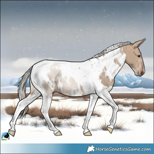 Horse Color:White Spotted Silver Brown Dun Tobiano 