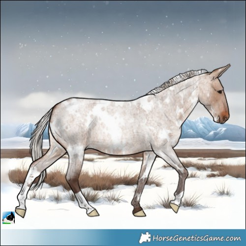 Horse Color:White Spotted Silver Brown Roan Dun 
