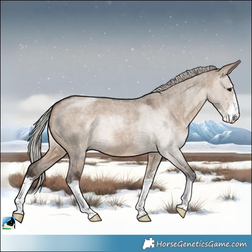 Horse Color:Silver Brown Roan Dun Sabino