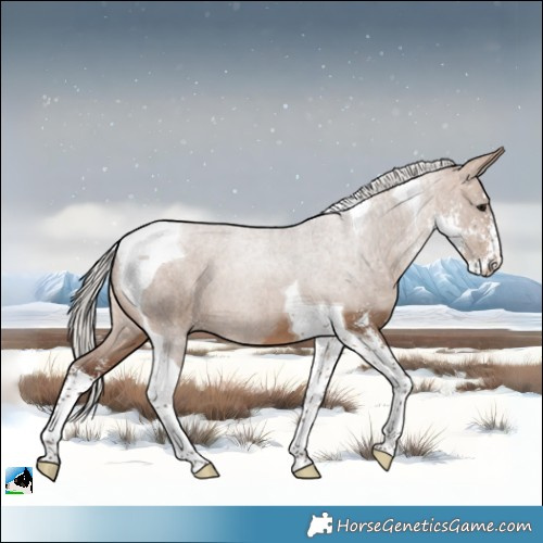Horse Color:Silver Brown Dun Sabino Tobiano