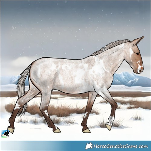 Horse Color:White Spotted Silver Brown Roan Dun 