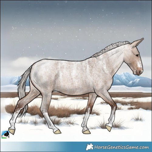 Horse Color:Powder White Silver Bay Roan Dun 