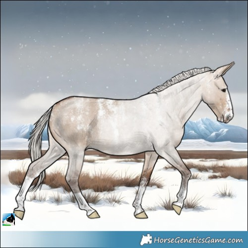 Horse Color:Powder White Silver Bay Roan Dun 
