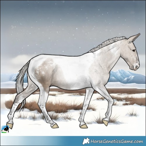 Horse Color:Powder White Silver Brown Dun Tobiano 