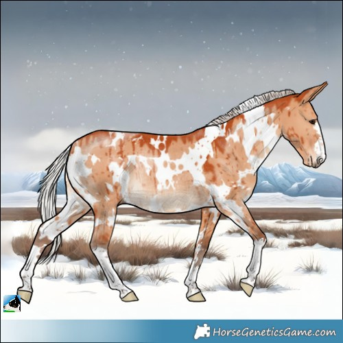 Horse Color:White Spotted Silver Bay Dun Rabicano Brindle 