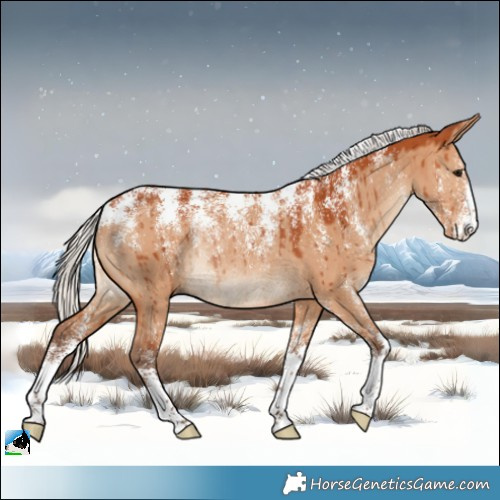 Horse Color:Powder White Silver Bay Dun Rabicano Brindle 