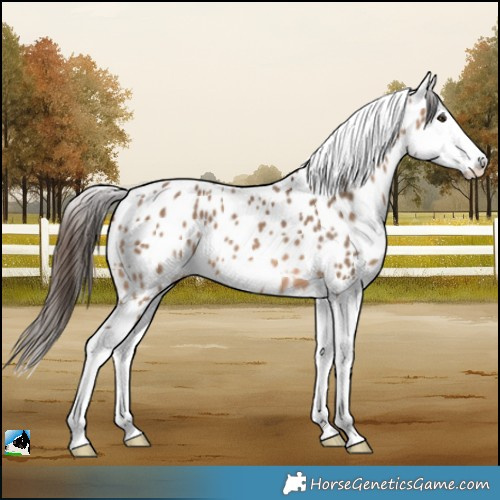 Horse Color:Bay Dun Splash Skewed Appaloosa 