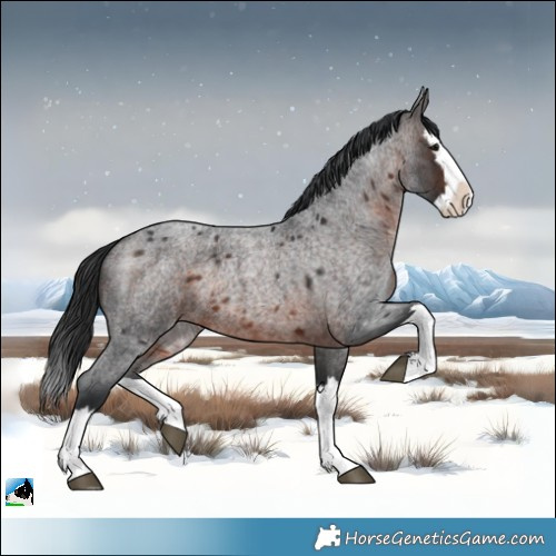 Horse Color:Brown Roan Splash 