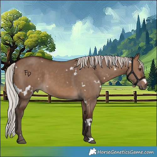 Horse Color:White Spotted Silver Brown Dun 