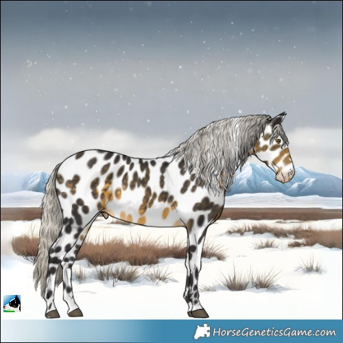 Horse Color:Silver Buckskin Leopard Rabicano 