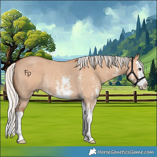 Horse Color:Silver Bay Dun Sabino Splash Rabicano 