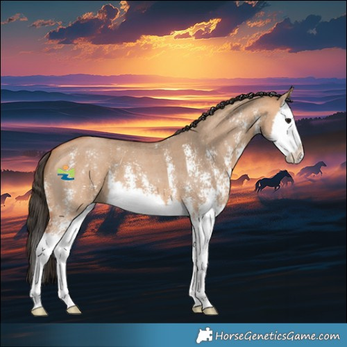 Horse Color:Bay Dun Sabino Splash 
