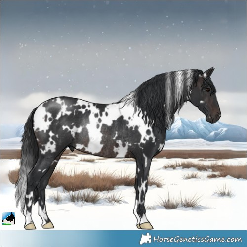 Horse Color:White Spotted Brown Rabicano 