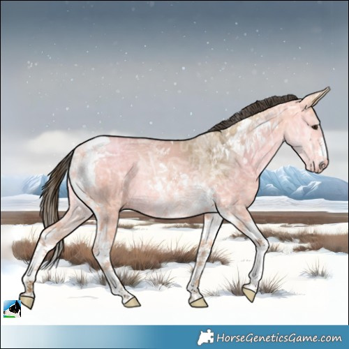 Horse Color:Buckskin Ice Dun Tobiano Rabicano 