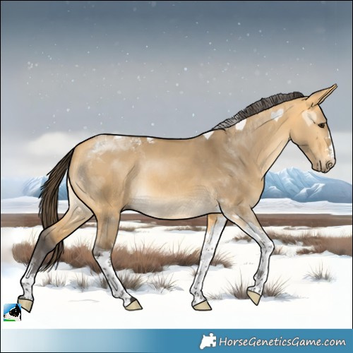 Horse Color:Buckskin Dun Tobiano Rabicano 