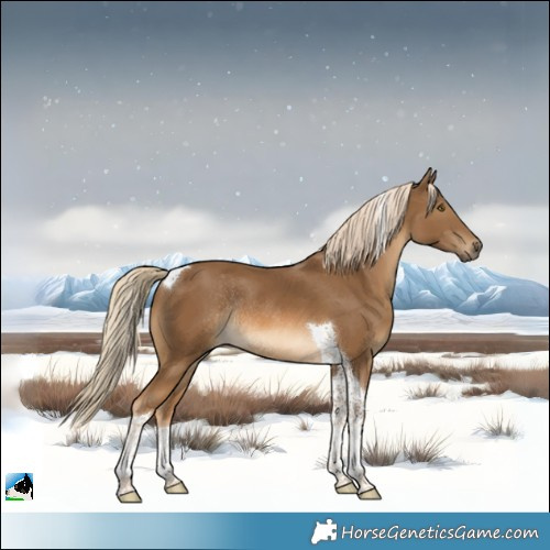 Horse Color:Chocolate Palomino Tobiano Rabicano 