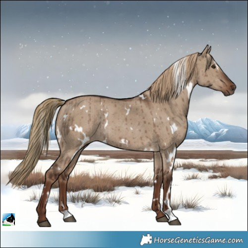 Horse Color:White Spotted Liver Red Dun Rabicano Brindle 