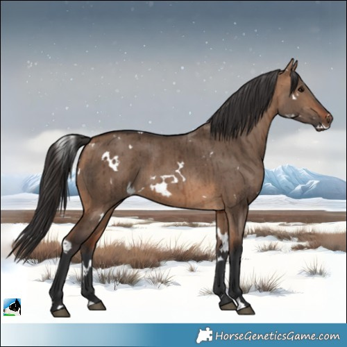 Horse Color:White Spotted Bay Dun Brindle 