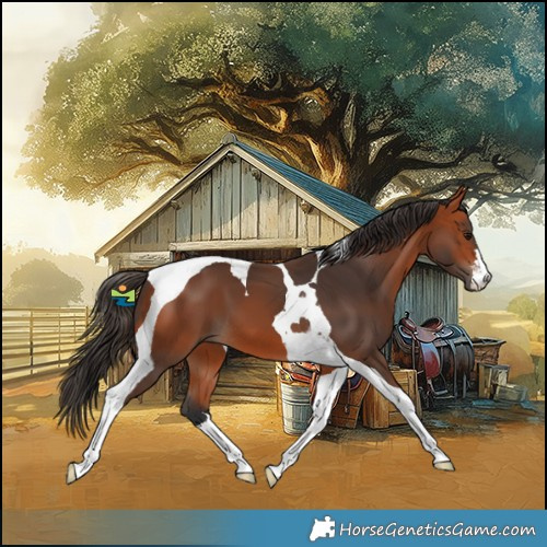 Horse Color:Bay Tobiano 