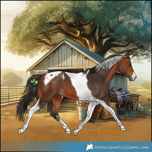 Horse Color:Bay Tobiano 