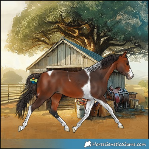 Horse Color:Bay Tobiano 