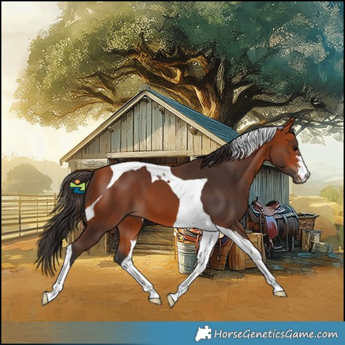 Horse Color:Bay Tobiano 