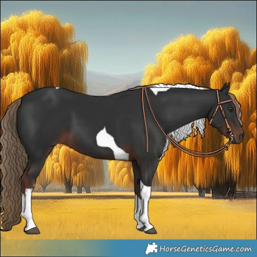 Horse Color:White Spotted Liver Chestnut Tobiano 