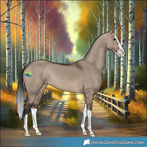 Horse Color:Brown Dun Splash Rabicano 