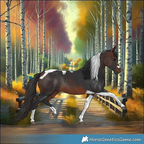 Horse Color:Brown Tobiano Rabicano