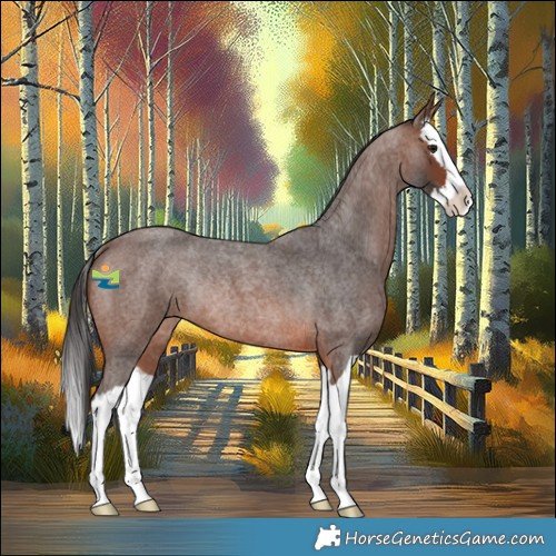 Horse Color:Brown Roan Splash Rabicano