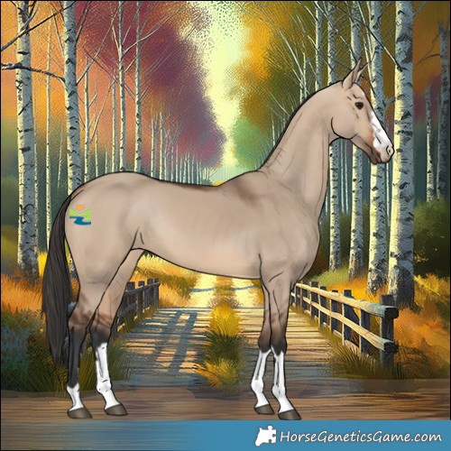 Horse Color:Bay Dun Rabicano 