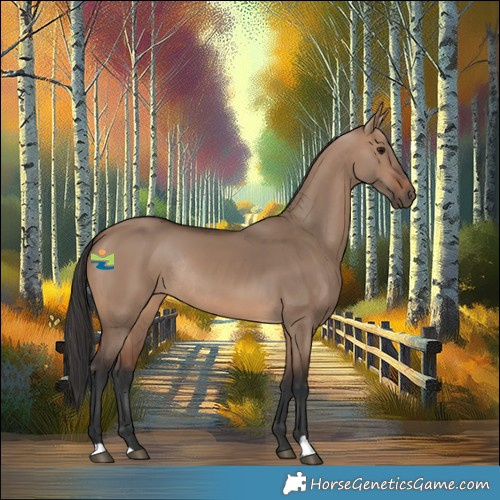 Horse Color:Brown Dun Rabicano 