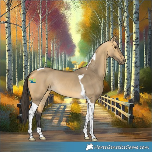 Horse Color:Buckskin Dun Tobiano Rabicano 