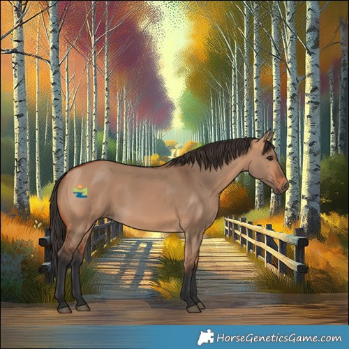 Horse Color:Bay Dun Rabicano 