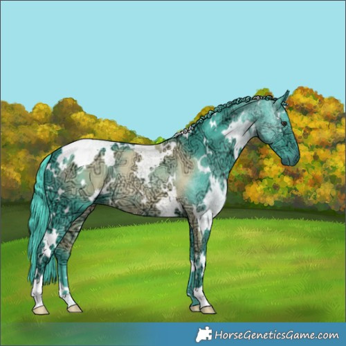 Horse Color:Watercolor White Spotted Chocolate Smoky Black Chinchilla Ice 