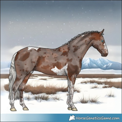 Horse Color:Silver Brown Merle Tobiano 