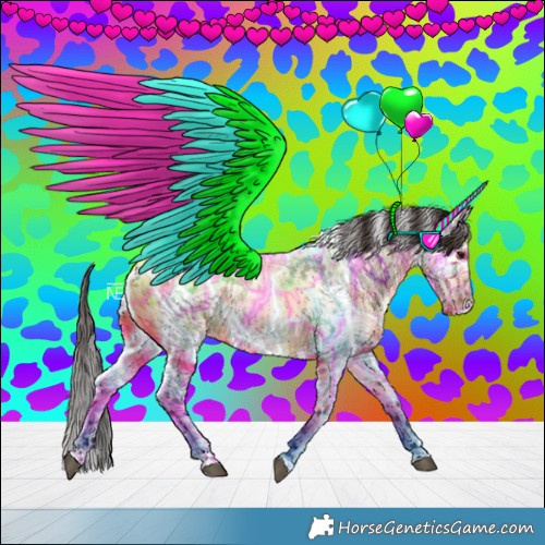 Horse Color:Bay Roan Leopard 