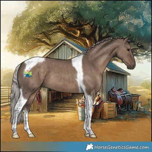 Horse Color:Silver Grullo Tobiano 