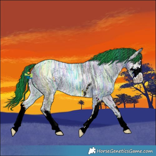Horse Color:Painted Brown Chinchilla Ice Sabino 